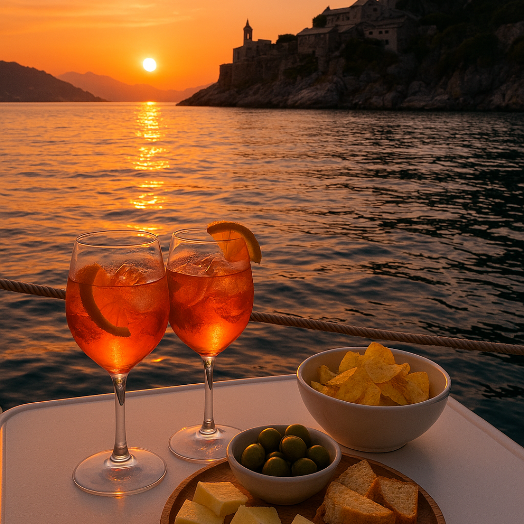 Aperitivo al Tramonto in barca Golfo dei Poeti bondibay1 - escursione in barca